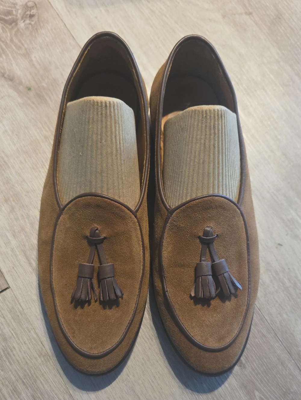 J. McLaughlin Men's Suede Tassel Loafers in Brown